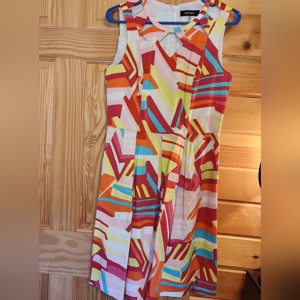 Colorful Geometric Print Summer Dress
